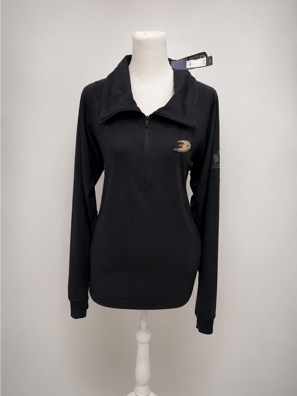 Adidas Anaheim Ducks Women’s 1/4 Zip Pullover — Authentic NHL Collection slimfit - Picture 2 of 10